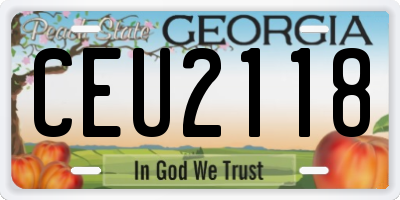 GA license plate CEU2118
