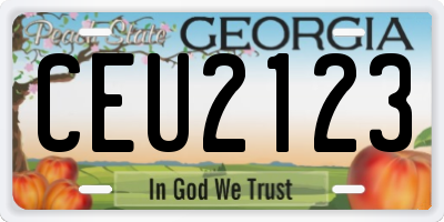 GA license plate CEU2123