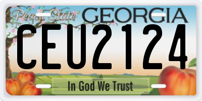 GA license plate CEU2124