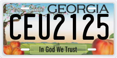 GA license plate CEU2125