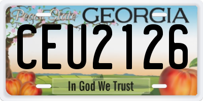GA license plate CEU2126