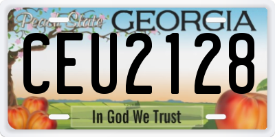 GA license plate CEU2128