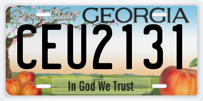 GA license plate CEU2131