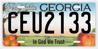 GA license plate CEU2133