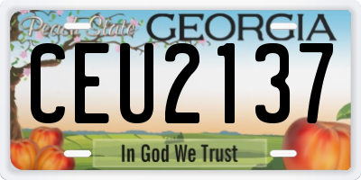 GA license plate CEU2137
