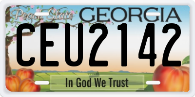 GA license plate CEU2142
