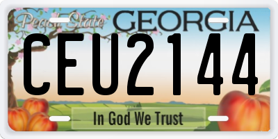 GA license plate CEU2144