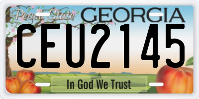 GA license plate CEU2145