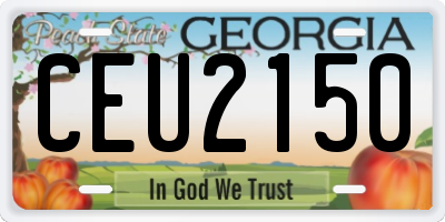 GA license plate CEU2150