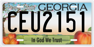 GA license plate CEU2151