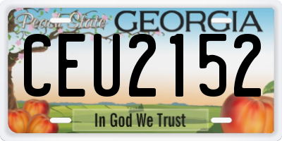 GA license plate CEU2152