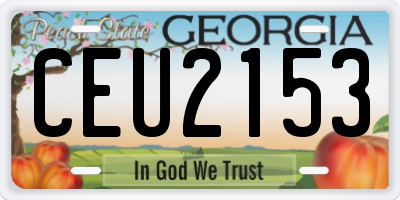 GA license plate CEU2153