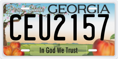 GA license plate CEU2157