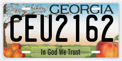 GA license plate CEU2162
