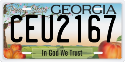 GA license plate CEU2167