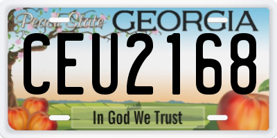 GA license plate CEU2168