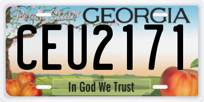 GA license plate CEU2171