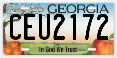 GA license plate CEU2172