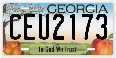 GA license plate CEU2173