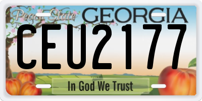 GA license plate CEU2177