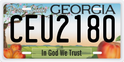 GA license plate CEU2180