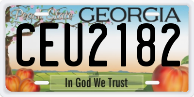 GA license plate CEU2182