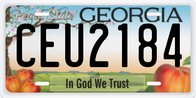 GA license plate CEU2184