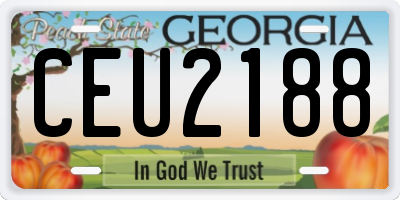 GA license plate CEU2188