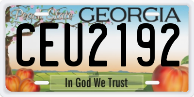 GA license plate CEU2192