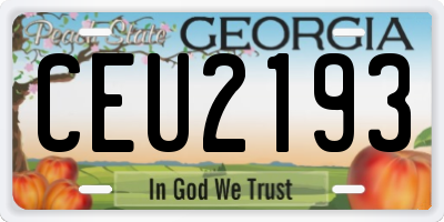 GA license plate CEU2193