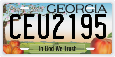 GA license plate CEU2195
