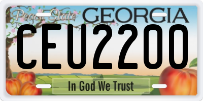 GA license plate CEU2200