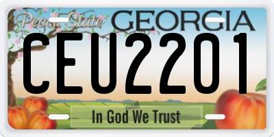 GA license plate CEU2201