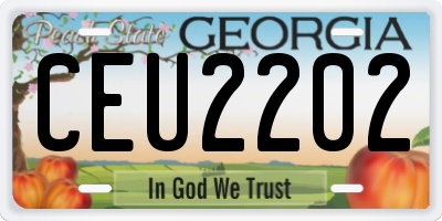 GA license plate CEU2202