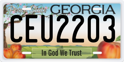 GA license plate CEU2203