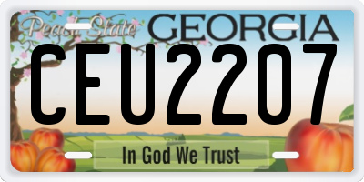 GA license plate CEU2207