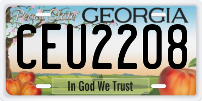 GA license plate CEU2208