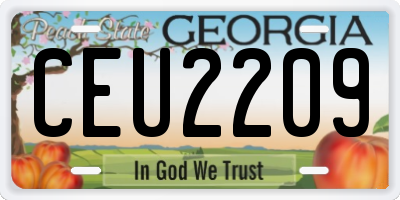GA license plate CEU2209
