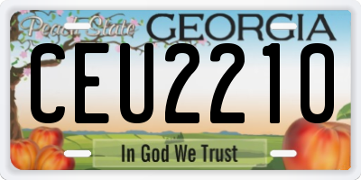 GA license plate CEU2210