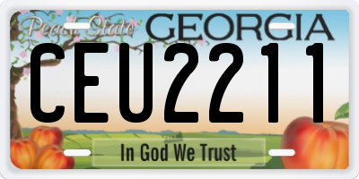 GA license plate CEU2211
