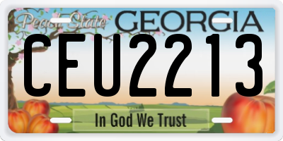 GA license plate CEU2213
