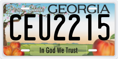 GA license plate CEU2215
