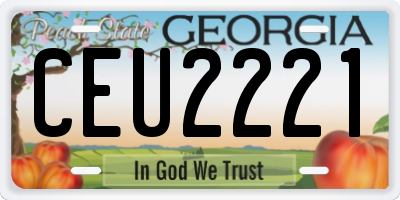 GA license plate CEU2221