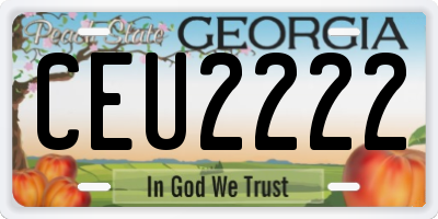 GA license plate CEU2222
