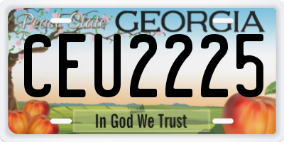 GA license plate CEU2225