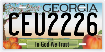 GA license plate CEU2226