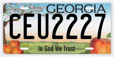 GA license plate CEU2227