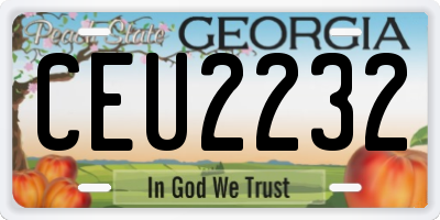GA license plate CEU2232