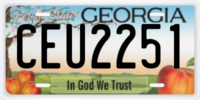 GA license plate CEU2251