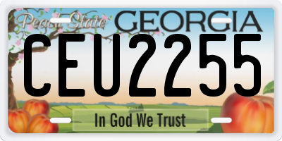 GA license plate CEU2255